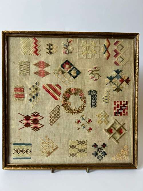 Framed Vintage Sampler - Square