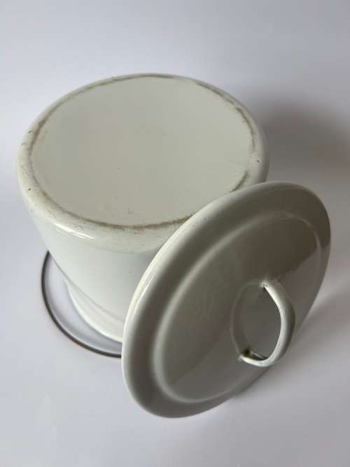 White Enamel Ice Bucket