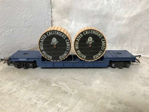 Tri-ang OO Gauge R238 Depressed Centre Car With Cable Drum Load Boxed