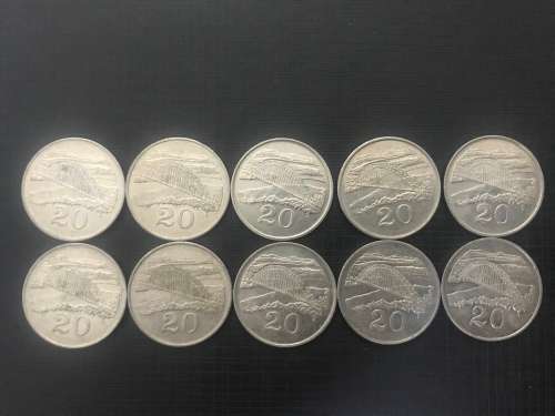 Zimbabwe 1991 20 Cents Coins X 10