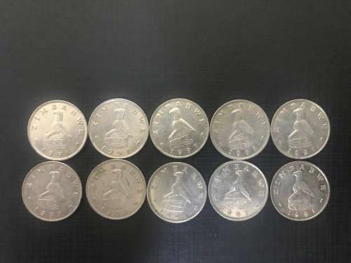 Zimbabwe 1991 20 Cents Coins X 10