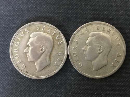 South Africa Union Half Crowns(2) 1951