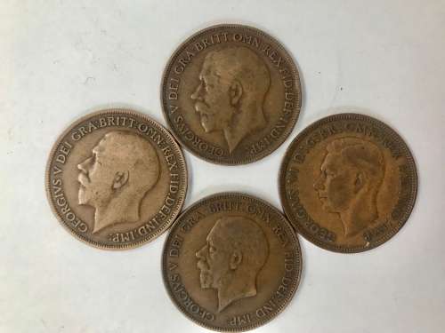 Great Britain One Penny 1914,1920,1930&1945(4)