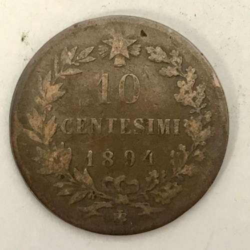 Italy 1894  10 Centesimi