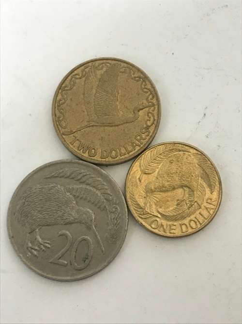 New Zealand $2,$1 & 20c