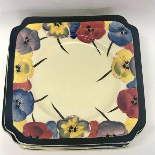 Royal Doulton Pansy Pattern Side Plates Set 8