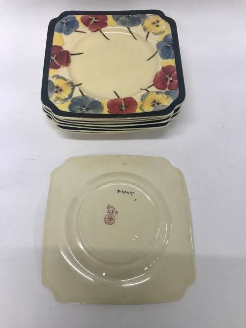 Royal Doulton Pansy Pattern Side Plates Set 8