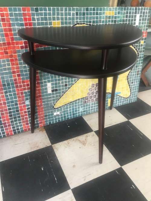 Mid Century Two Tier Half Moon Table