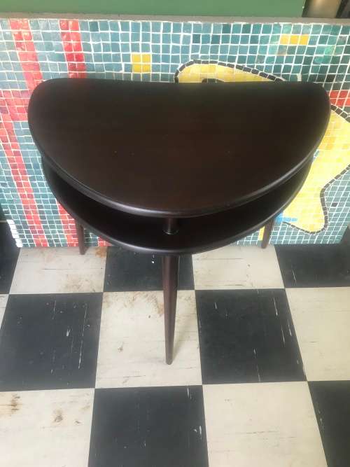 Mid Century Two Tier Half Moon Table