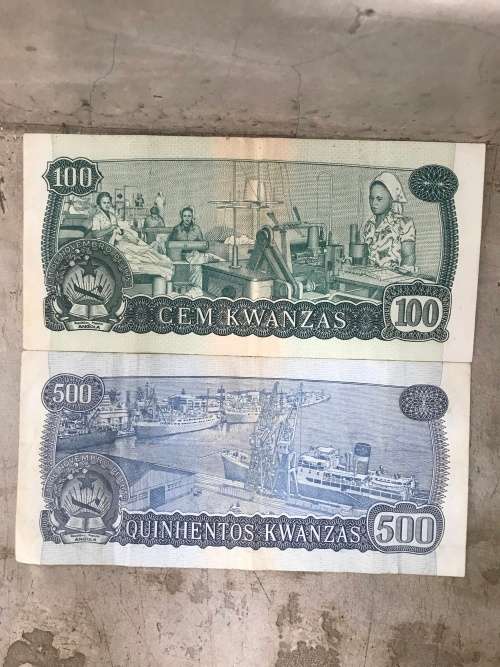 ANGOLA 100 & 500 KWANZAS NOTES