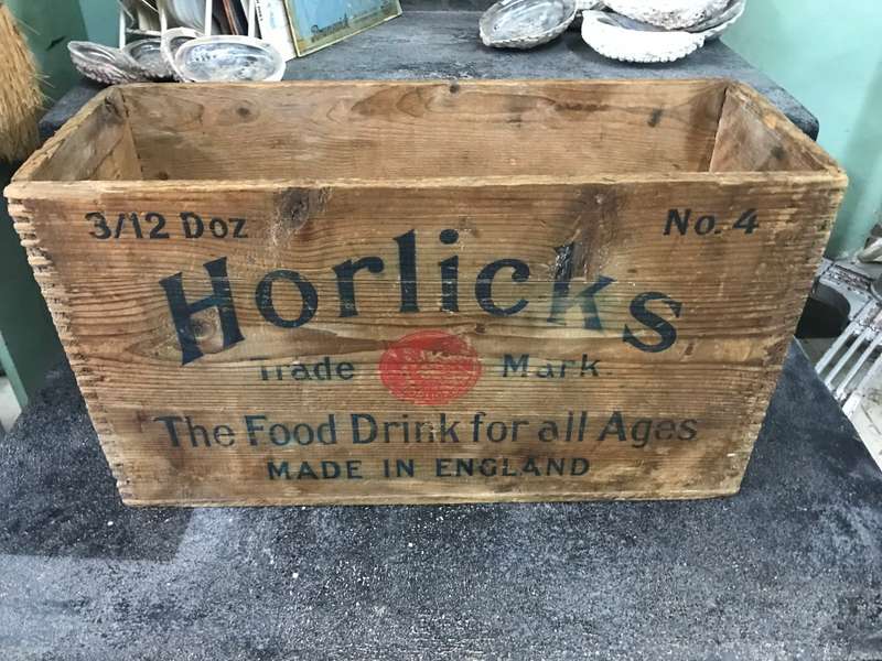 Rare Vintage Horlick`s Wooden Box