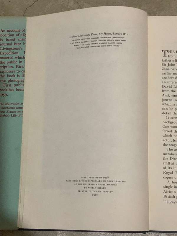 Kirk on the Zambesi : a Chapter of African history by Sir Reginald Coupland