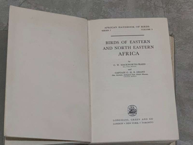 Birds of Eastern and North-Eastern Africa - C.W Mackworth-Praed and Captain C.H.B. Grant - Vol 1&2