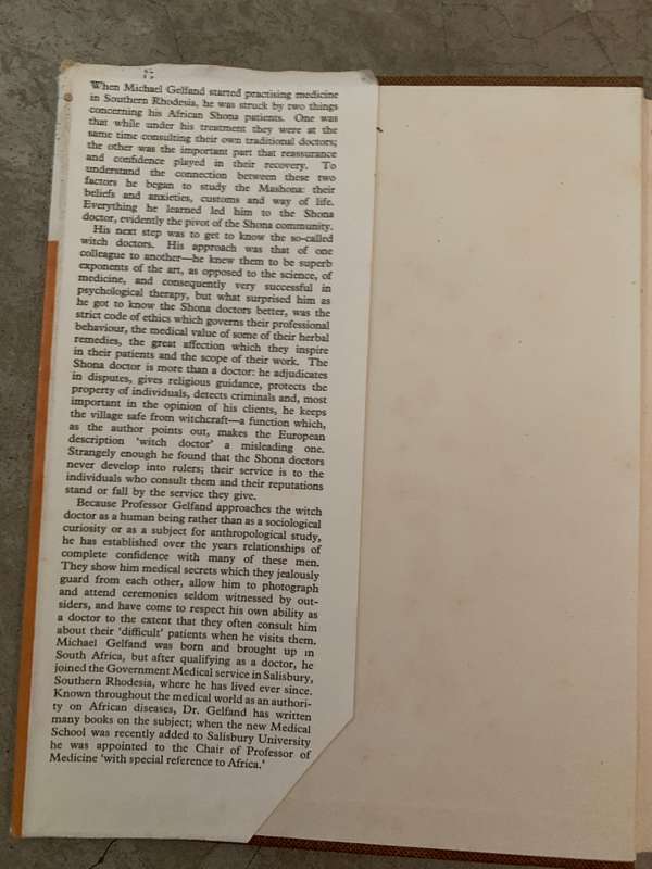 Witch Doctor: Traditional Medicine Man of Rhodesia:First Edition  Michael Gelfand -Signed
