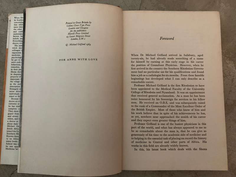 Witch Doctor: Traditional Medicine Man of Rhodesia:First Edition  Michael Gelfand -Signed