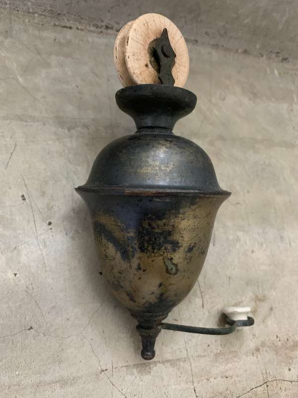 ANTIQUE  COUNTER WEIGHT DROP LIGHT PENDANT PULLEY