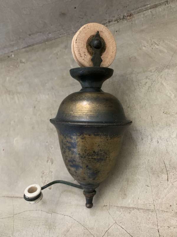 ANTIQUE  COUNTER WEIGHT DROP LIGHT PENDANT PULLEY