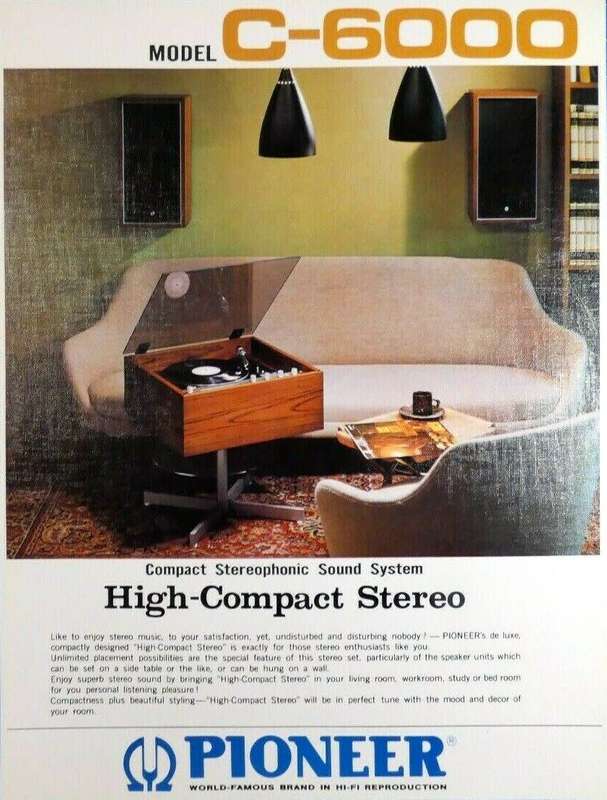Mid Century Pioneer C-6000 Compact Turntable/Tuner