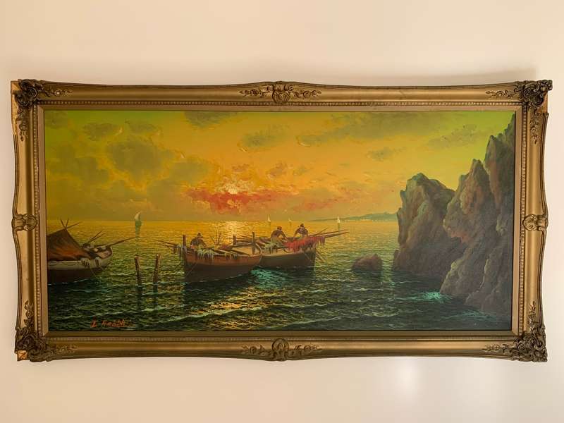 Large Oil on Canvas Painting by I.Fabbri