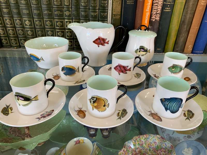 Rare Shelley Tea & Coffee Set made for Roland Ward Nairobi Store