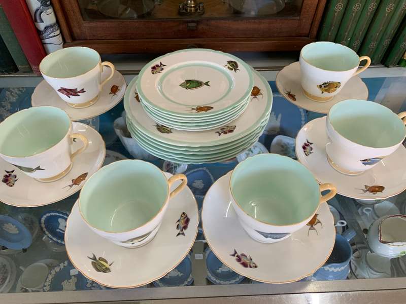 Rare Shelley Tea & Coffee Set made for Roland Ward Nairobi Store
