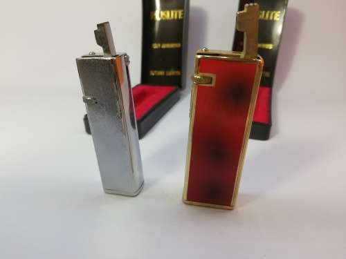 Ruslite x 2 Vintage Retro Gas Flint Lighters