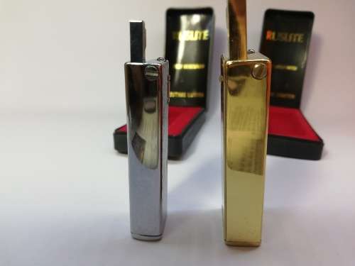Ruslite x 2 Vintage Retro Gas Flint Lighters