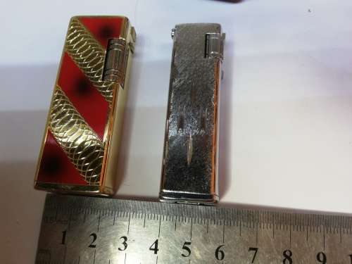 Ruslite x 2 Vintage Retro Gas Flint Lighters