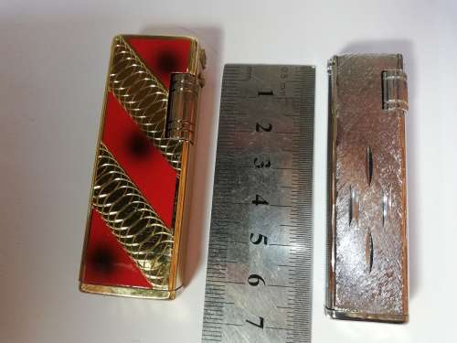 Ruslite x 2 Vintage Retro Gas Flint Lighters