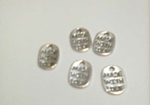 Made with love...silver/n each