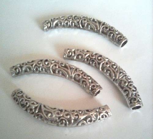 A/silver filligree tube spacer/pendant ..65x12mm...