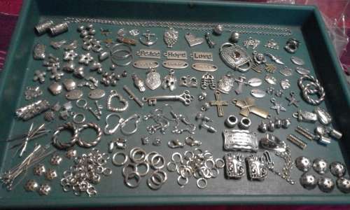 Assorted Silver metal mix...first bid r100...all on photo..great value