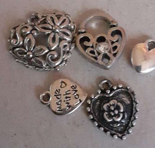 Mix heart charm(5)