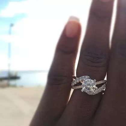 Rosegold plated engagement ring size 6,7