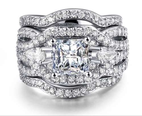 S925 triple wedding set size 6,7,8