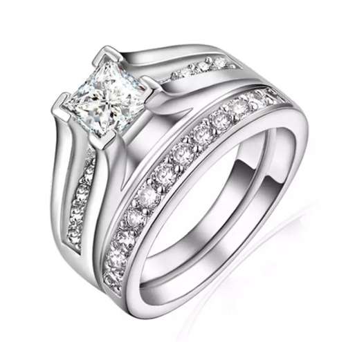 S925 wedding set cz diamond size 7