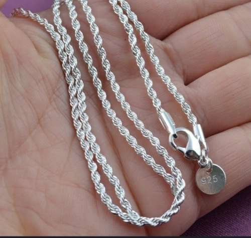 S925 wave chain 6mm thick about 75cm long
