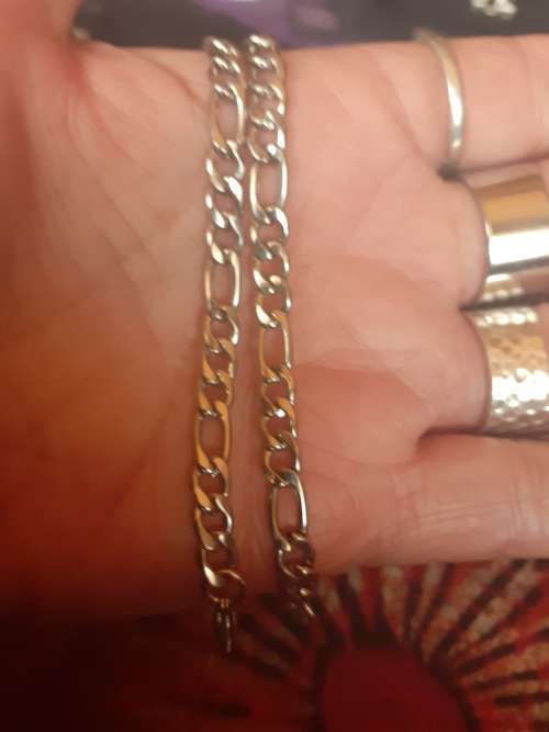 Solid titanium Figaro bracelet 6mm... large 24cm