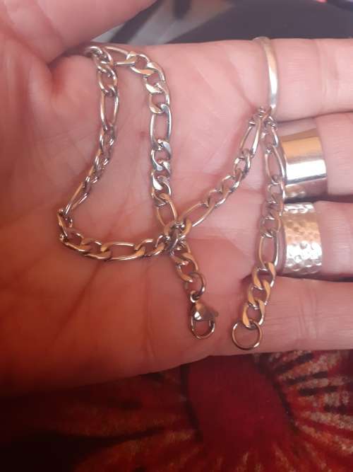 Solid titanium Figaro bracelet 6mm... large 24cm