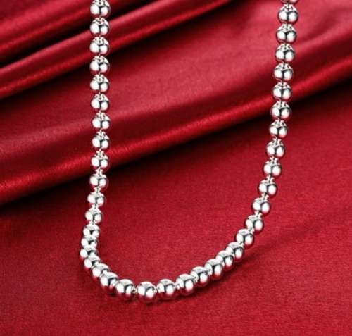 S925 silver hollow ball necklace 60cm