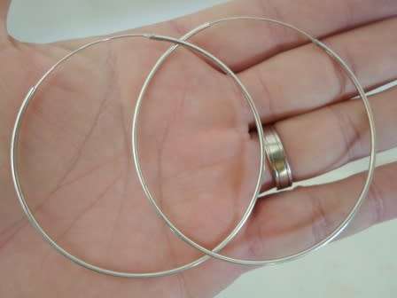 Huge 70mm solid silver hoop earrings...4.1g wow...clearly marked