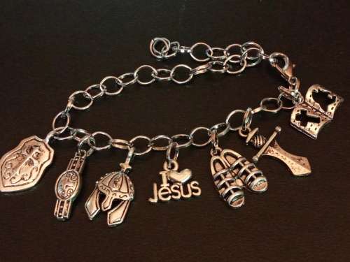antique silver Armor of God bracelet...18cm-22.5cm(adjustable)