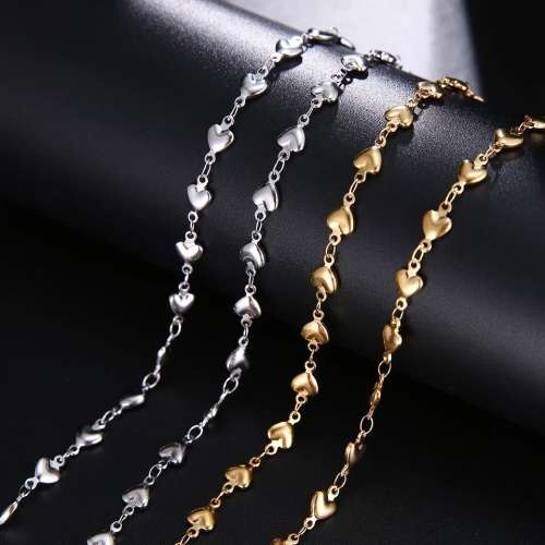 Gorgeous..Solid titanium heart necklace chain 60cm(silver)