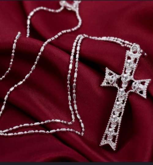 s925 cross necklace 65cm