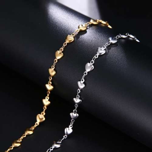 Solid titanium heart necklace 60cm(silver)..never fade