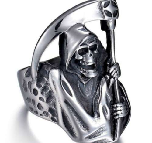 Grimreaper stainless steel bikers ring...size 8