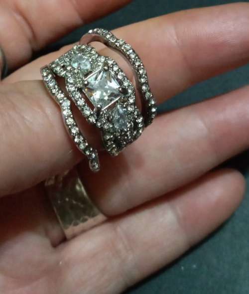 s925 cz triple wedding set...size 9...