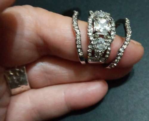 s925 cz triple wedding set...size 9...