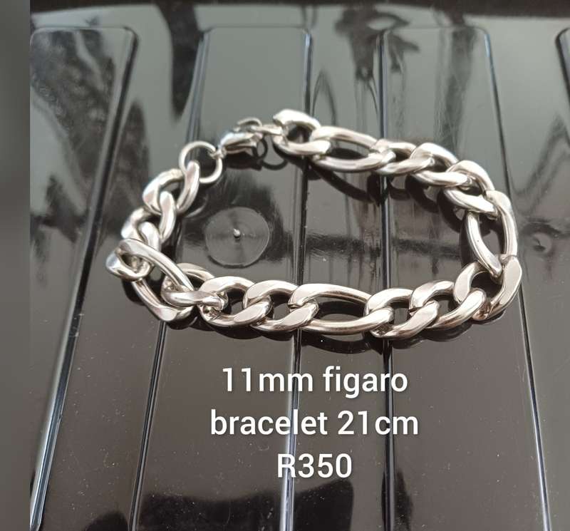 11mm titanium figaro bracelet 21cm