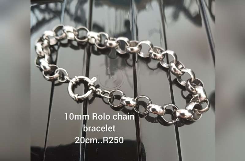 10mm titanium rolo chain bracelet 20cm